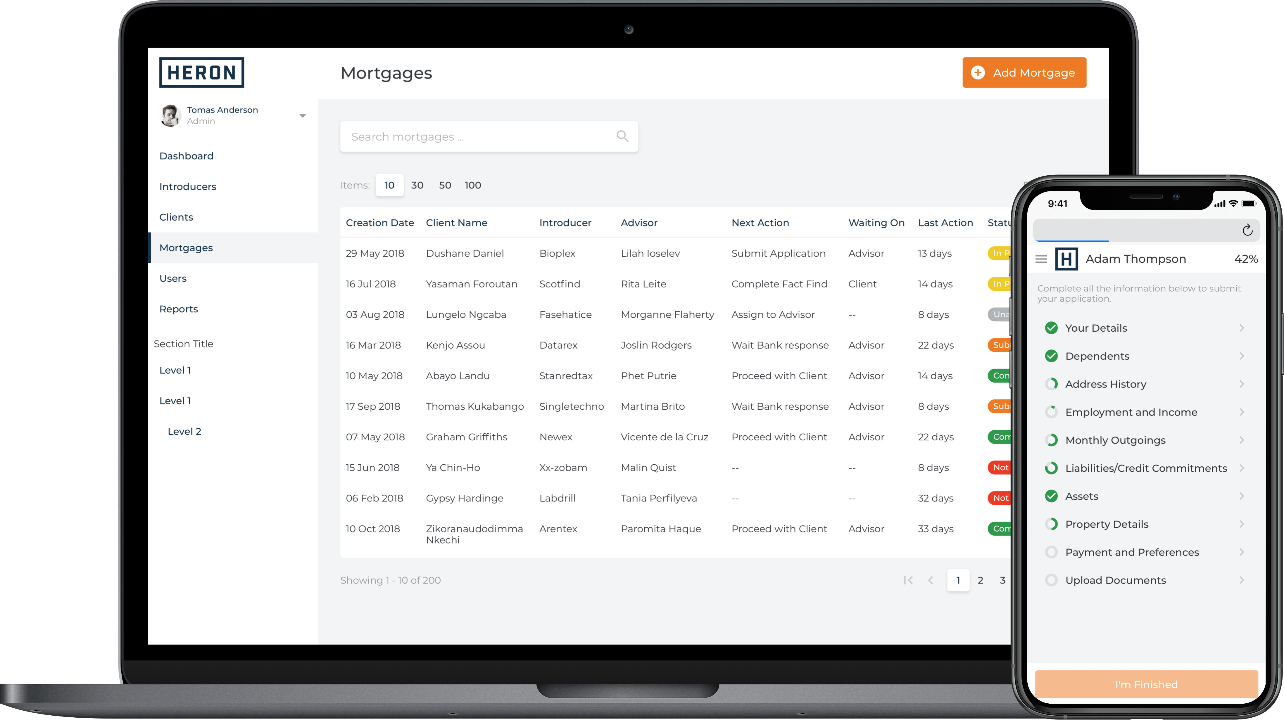 Screenshot for the solution in the Heron Financial project