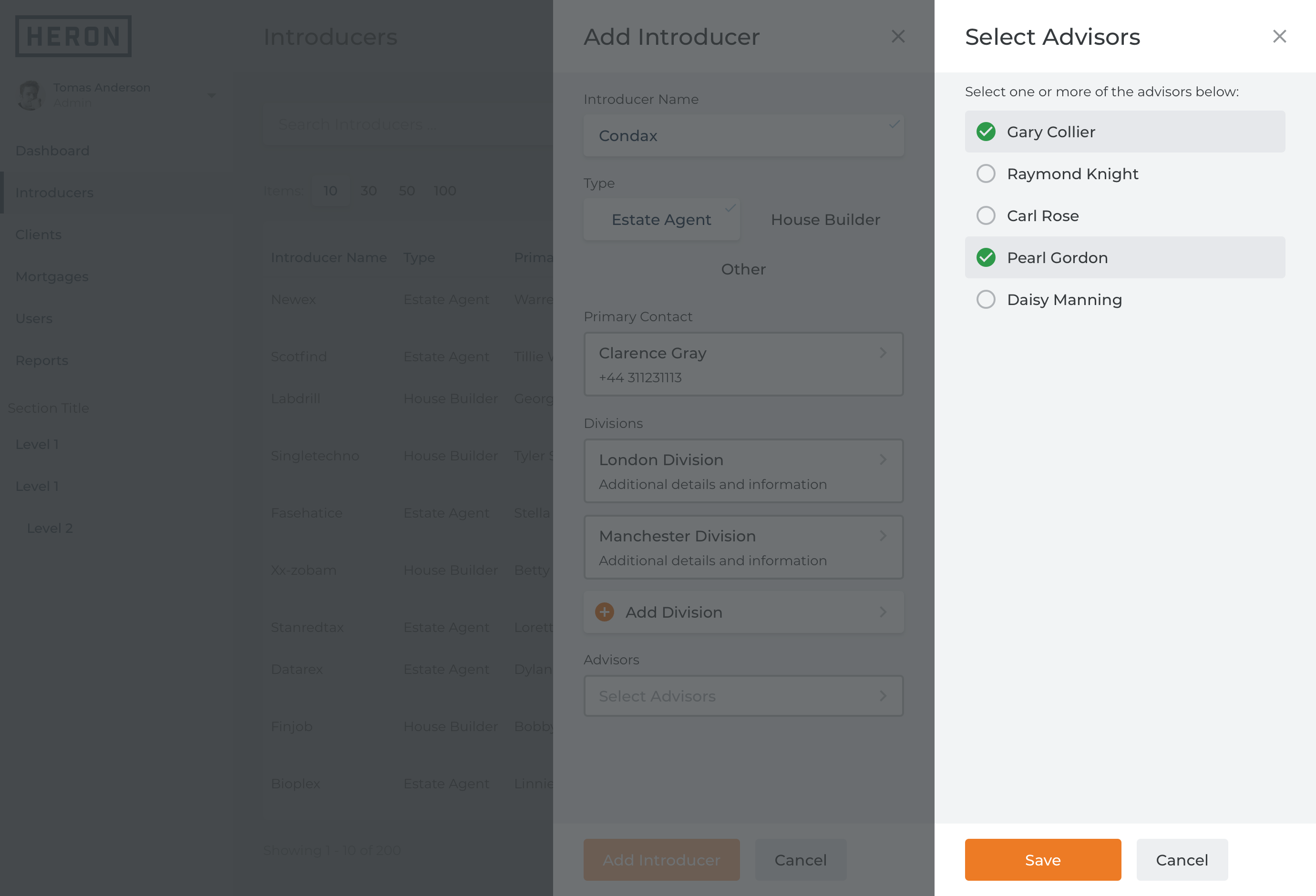 Screenshot featuring task segmentation in Add Introducer workflow