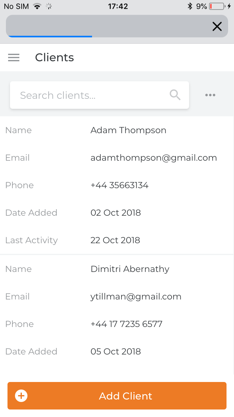Mobile admin mockup showcasing dashboard overview