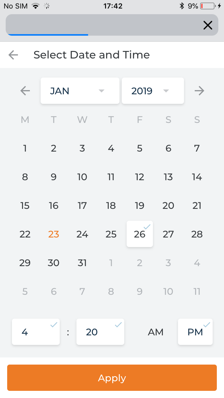 Mobile admin mockup displaying interactive charts