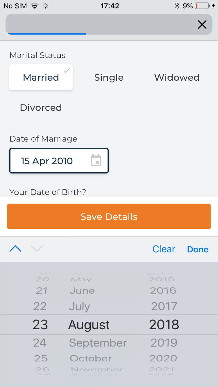 Client mobile mockup with loan details summary